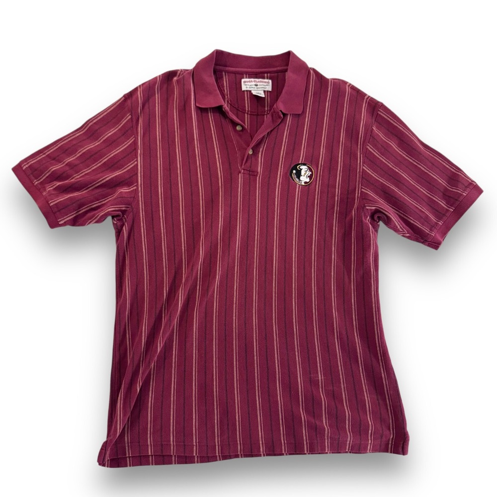 Vintage Striped Polo Shirt Men's XL  Florida State Seminoles College Y2K